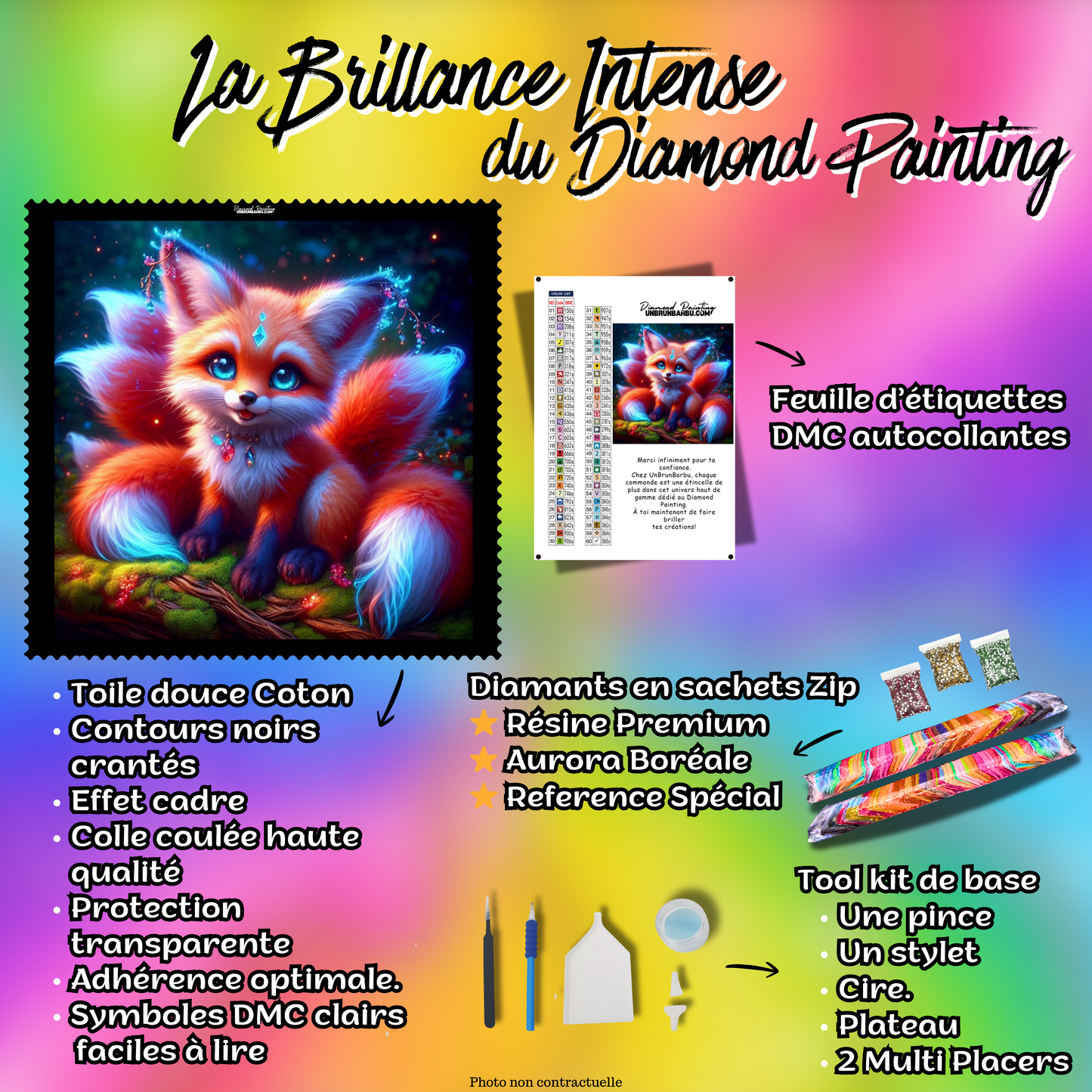 Diamond Painting - Renard des Forêts Magiques – 110×110 cm