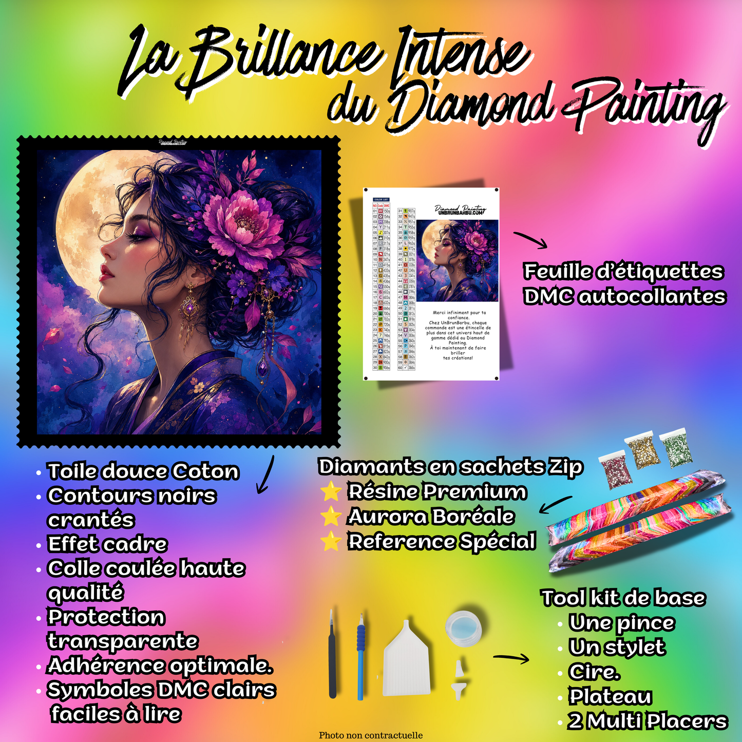 Diamond Painting – La Muse Lunaire - 100x100 cm