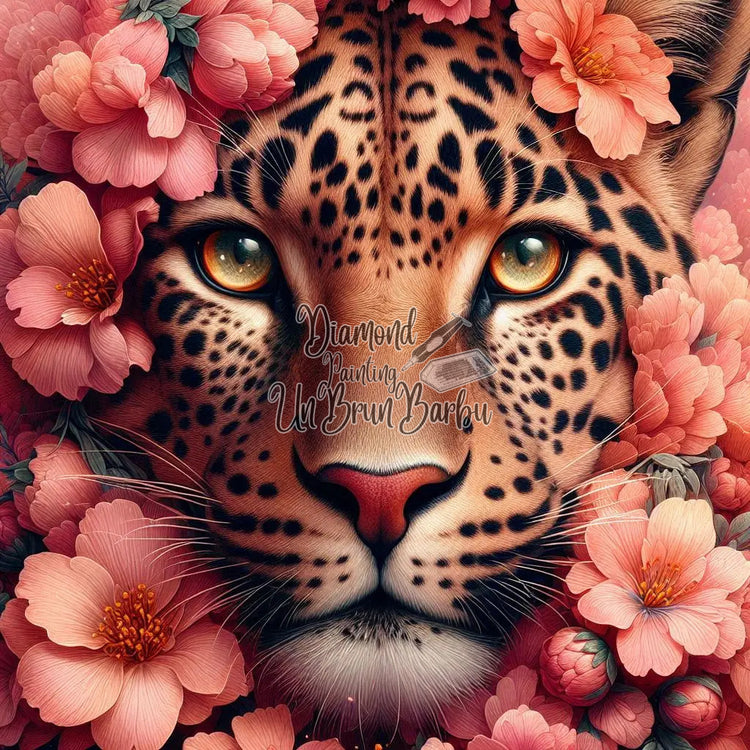 Beauté Sauvage au Cœur des Fleurs (80cm x 80cm)