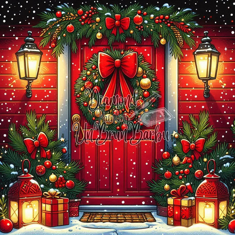 Bienvenue à la Maison pour Noël (80cm x 80cm)