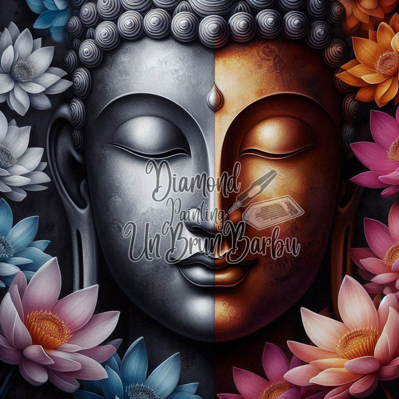 Bouddha du Yin & Yang Chromatique (80cm x 80cm)