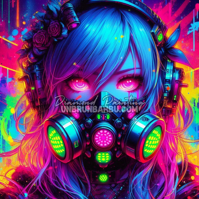 Diamond Painting - Cyber-Girl Fluorescente (120cm x 120cm)