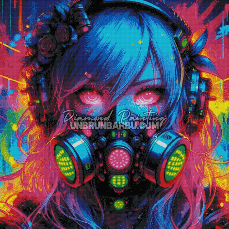 Diamond Painting - Cyber-Girl Fluorescente (120cm x 120cm)