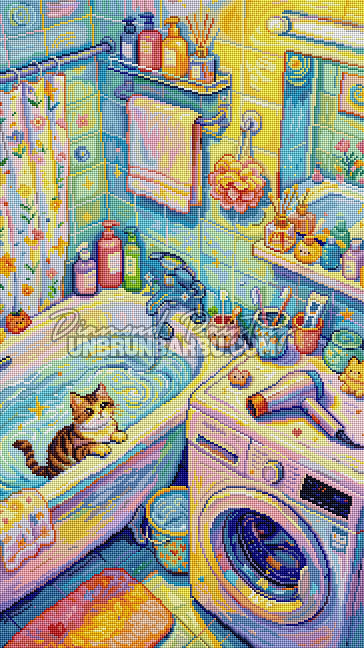 Diamond Painting – Le Bain du Petit Chat - 45x80 cm