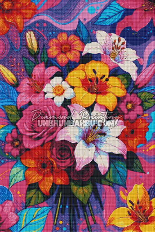 Diamond Painting - Bouquet des Couleurs Heureuses (70cm x 105cm)