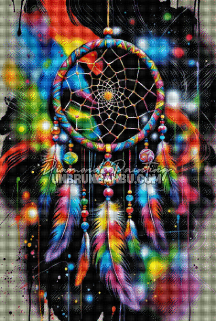 Diamond Painting - Capteur Attrape-Rêves Rainbow (60cm x 90cm)