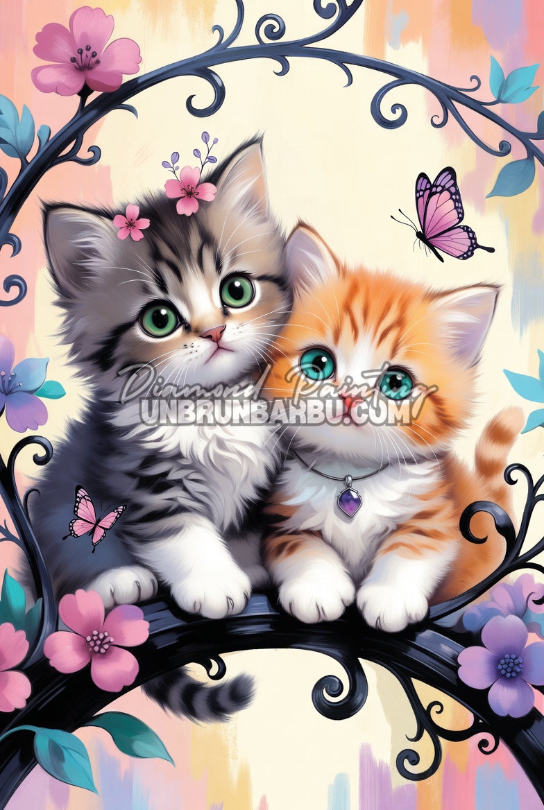 Diamond Painting - Charme des Deux Chaton (60cm x 90cm)