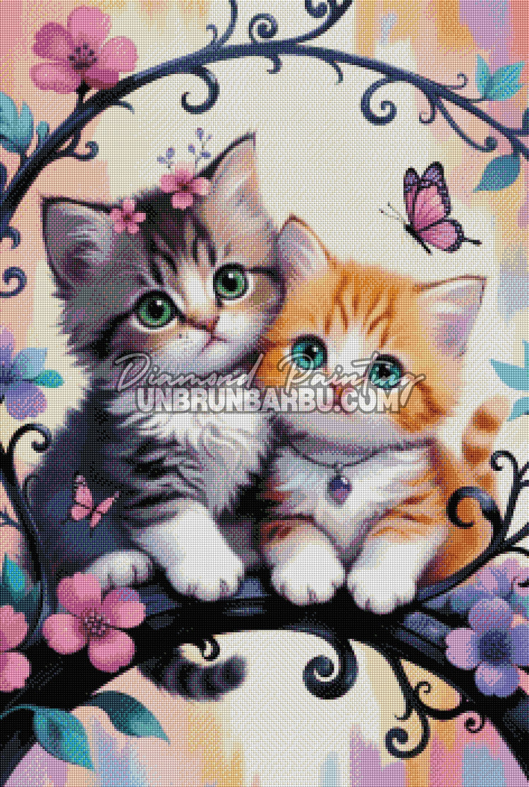 Diamond Painting - Charme des Deux Chaton (60cm x 90cm)