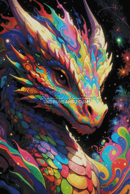 Diamond Painting - Dragon Écailles aux Mille Couleurs (70cm x 105cm)