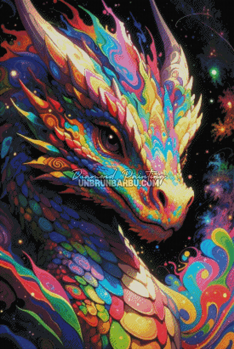 Diamond Painting - Dragon Écailles aux Mille Couleurs (70cm x 105cm)