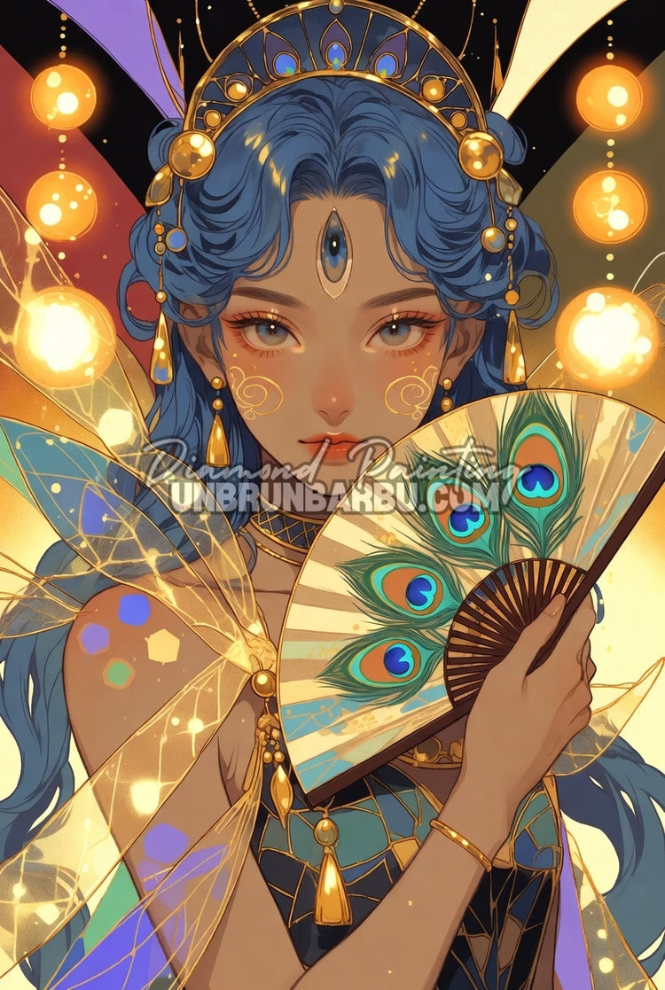 Diamond Painting - Impératrice au Vent de Paon (80cm x 120cm)