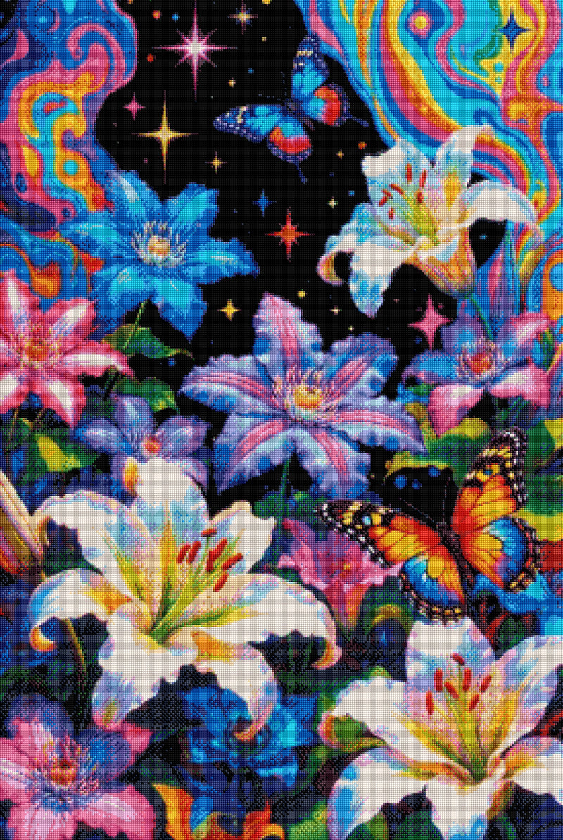 Diamond Painting - Jardin Cosmique aux Papillons (70cm x 105cm)
