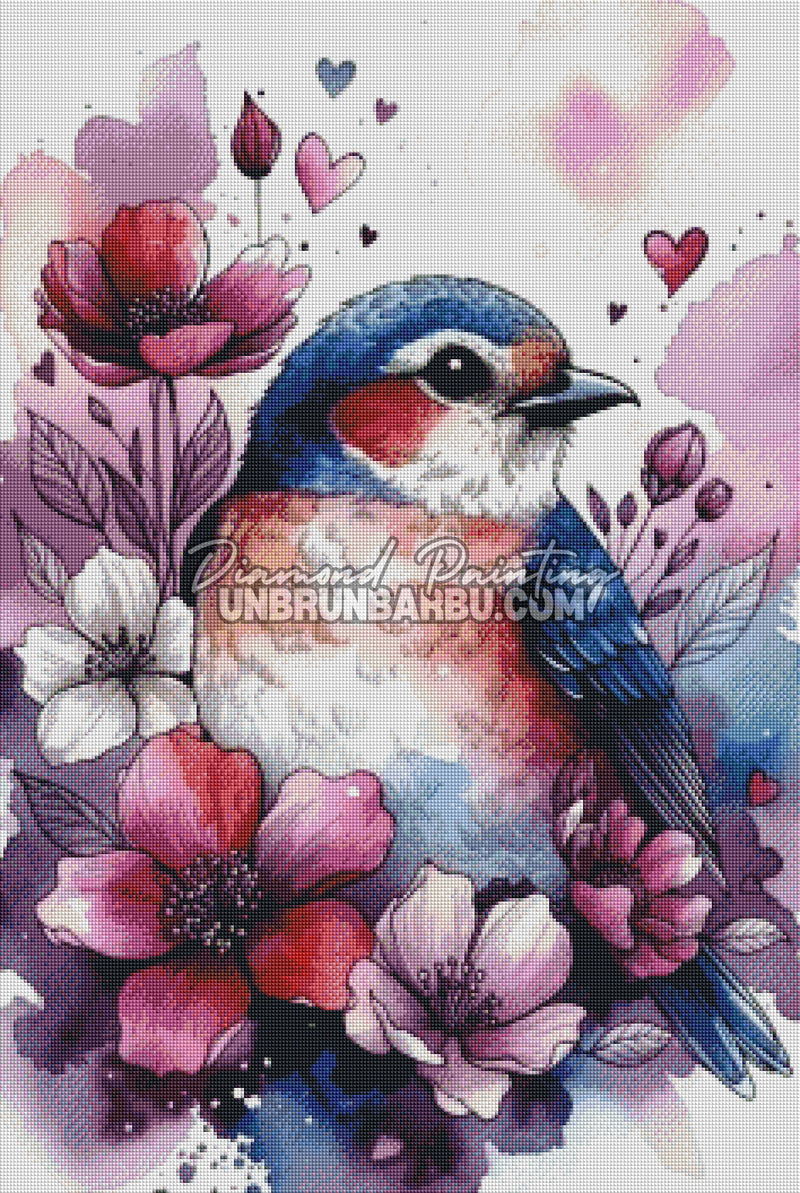 Diamond Painting - Oiseau Messager des Cœurs (60cm x 90cm)