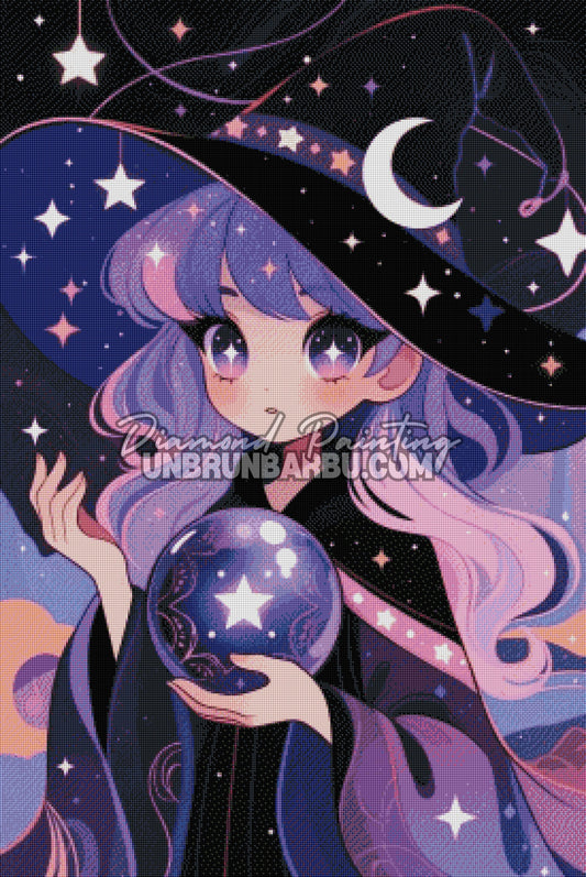 Diamond Painting - Ombrelune la Petite Sorcière des Étoiles (70cm x 105cm)