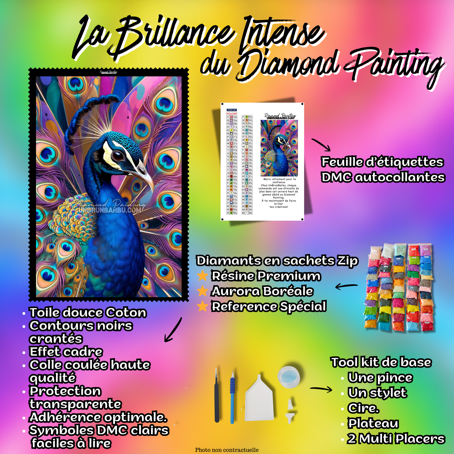 Diamond Painting - Paon Gardien des Mille Regards (60cm x 90cm)