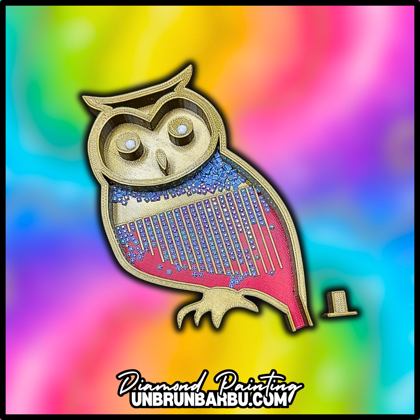 Plateau 3D - Diamond Painting - Chouette