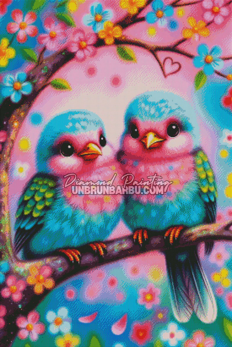 Diamond Painting - Inséparables du Verger Enchanté (70cm x 105cm)