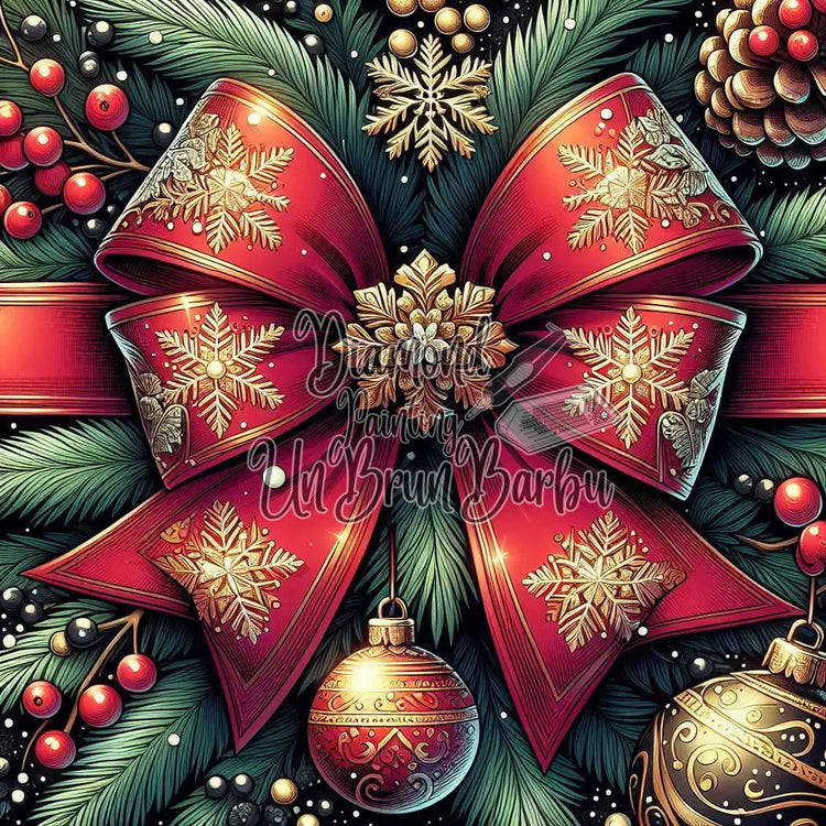 Élégance d'un Noël Traditionnel (80cm x 80cm)
