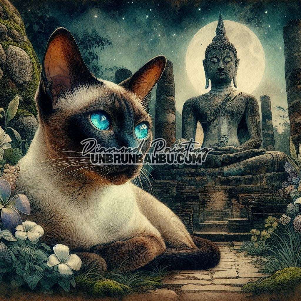 Gardien des Secrets du Temple Lunaire (100cm x 100cm)