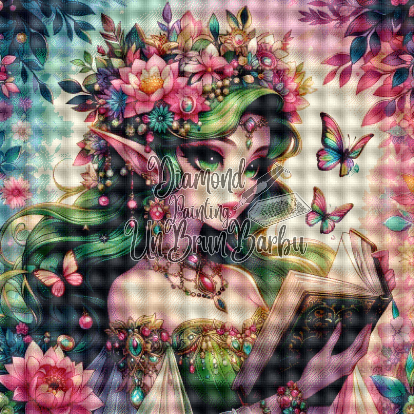 Gardienne du Grimoire Fleuri (100cm x 100cm)