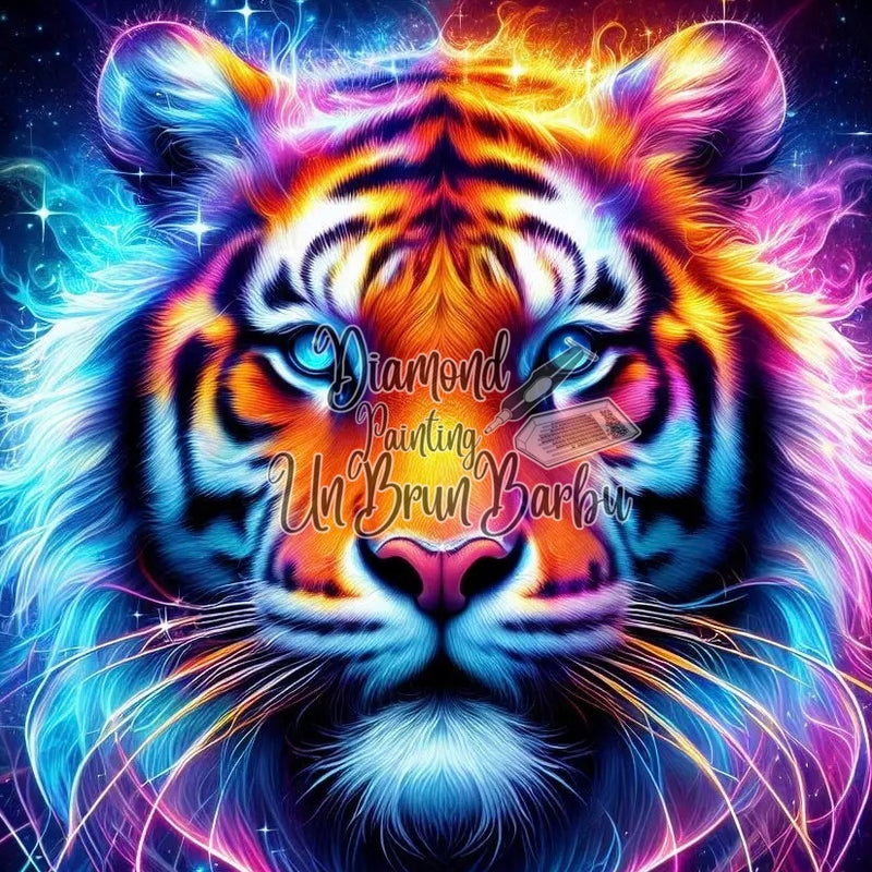 L'Esprit du Tigre Cosmique (80cm x 80cm)
