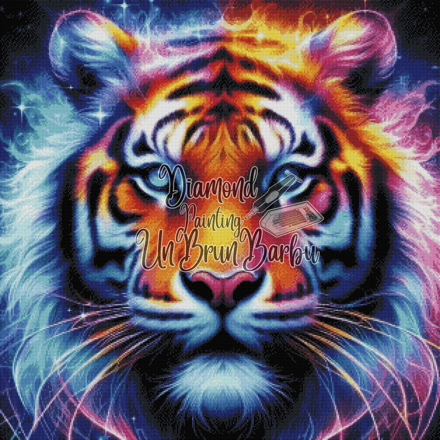 L'Esprit du Tigre Cosmique (80cm x 80cm)