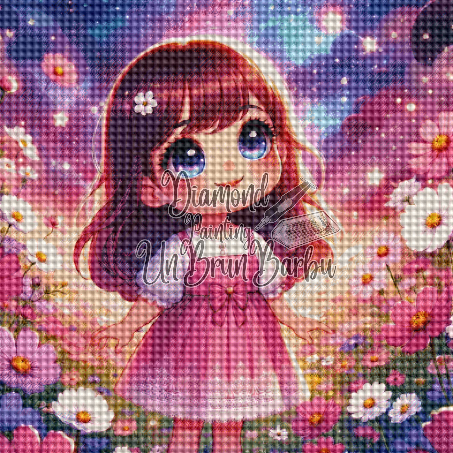 L'Innocence au Cœur de la Nuit Étoilée (100cm x 100cm)