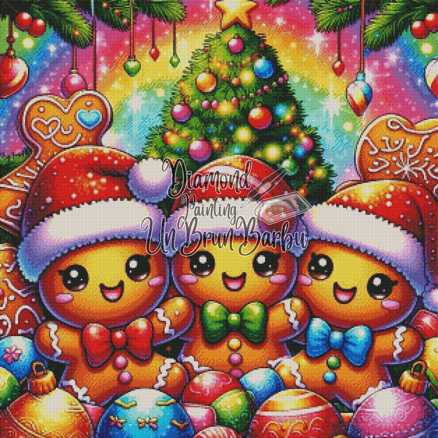 Les Pains d'Épice Fêtent Noël (80cm x 80cm)