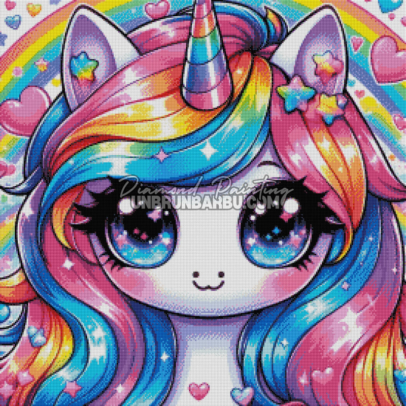 Diamond Painting - Licorne aux Yeux de Galaxie (70cm x 70cm)