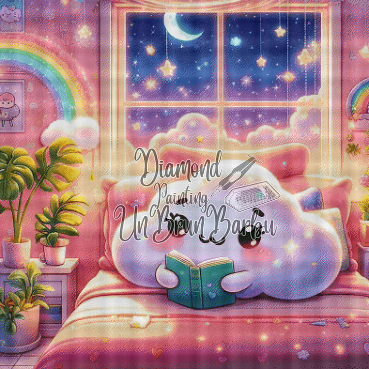 Nuage Lecteur des Nuits Arc-en-Ciel (100cm x 100cm)