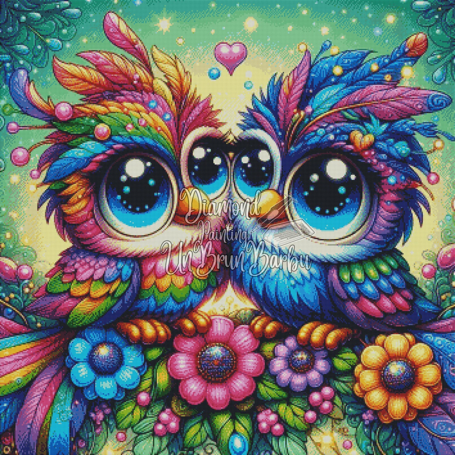 Oiseaux Amoureux (90cm x 90cm)