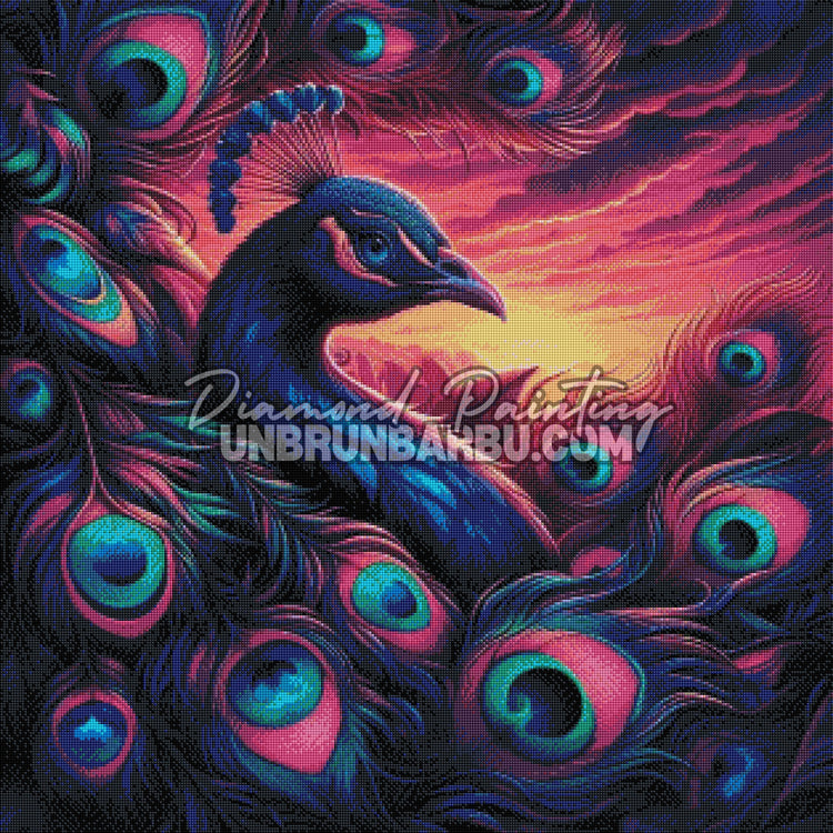 Diamond Painting - Paon du Crépuscule (80cm x 80cm)