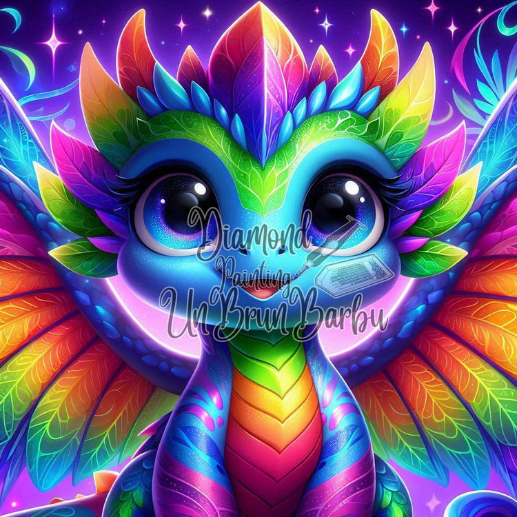 Petit Dragon Prismatique (90cm x 90cm)