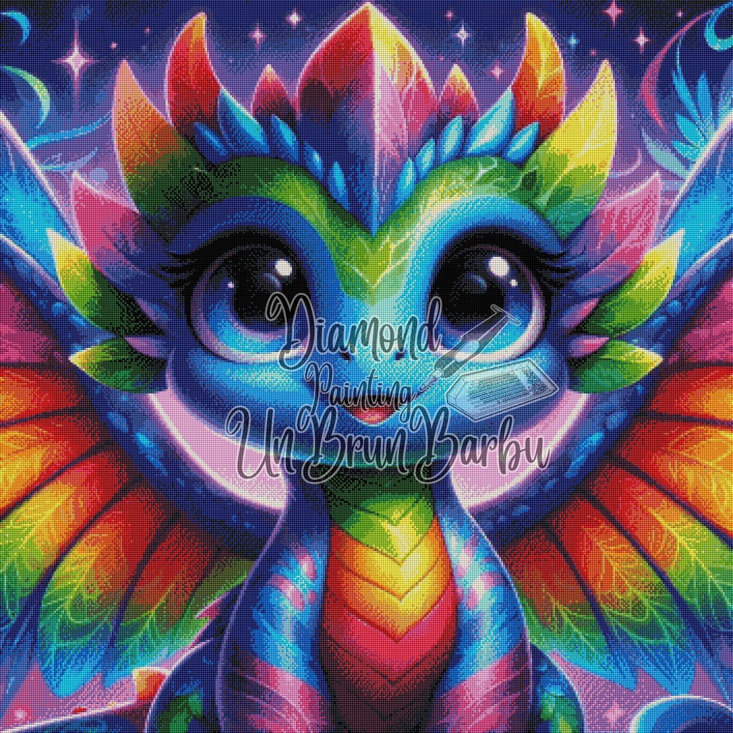 Petit Dragon Prismatique (90cm x 90cm)