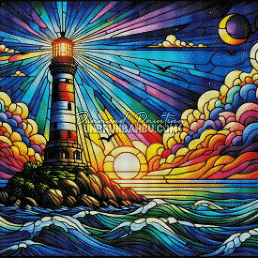 Diamond Painting - Phare en Vitrail (70cm x 70cm)