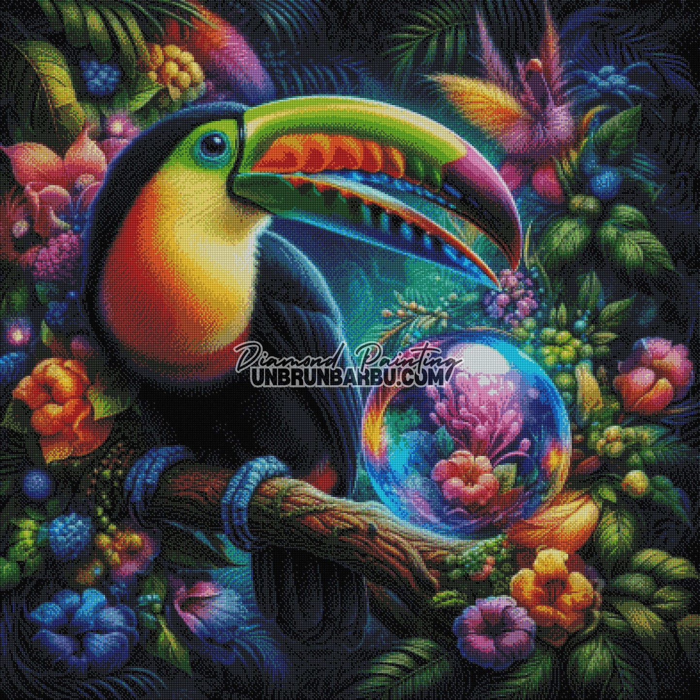 Royaume Caché du Toucan (100cm x 100cm)