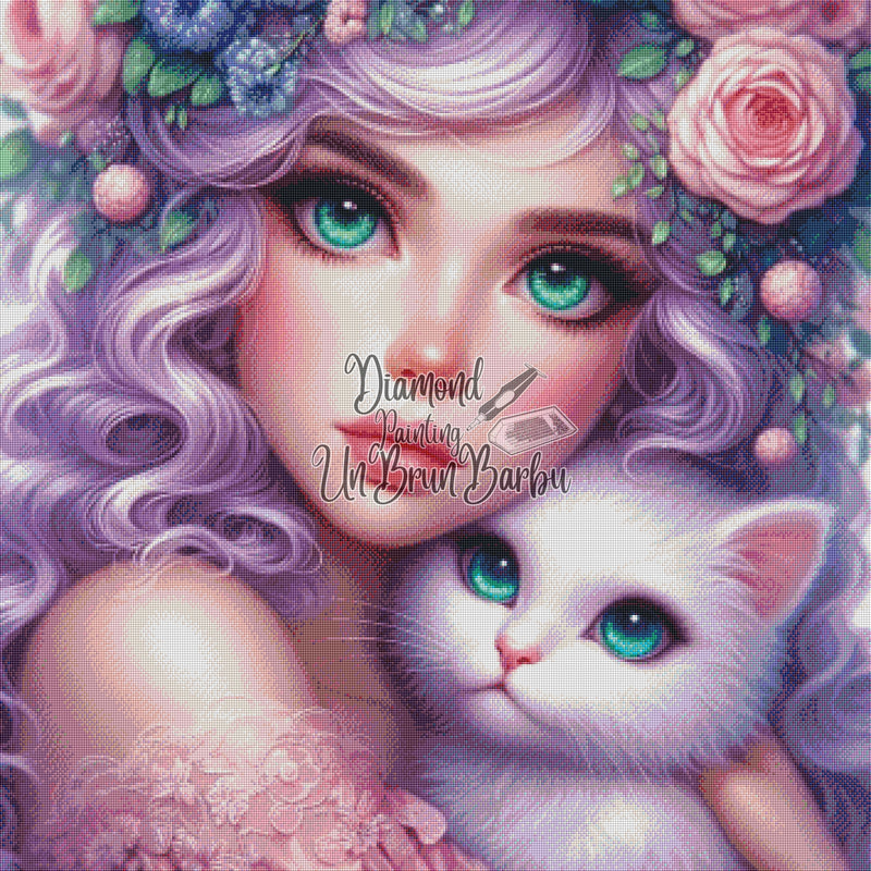 Tendre Secret du Chat Blanc (90cm x 90cm)