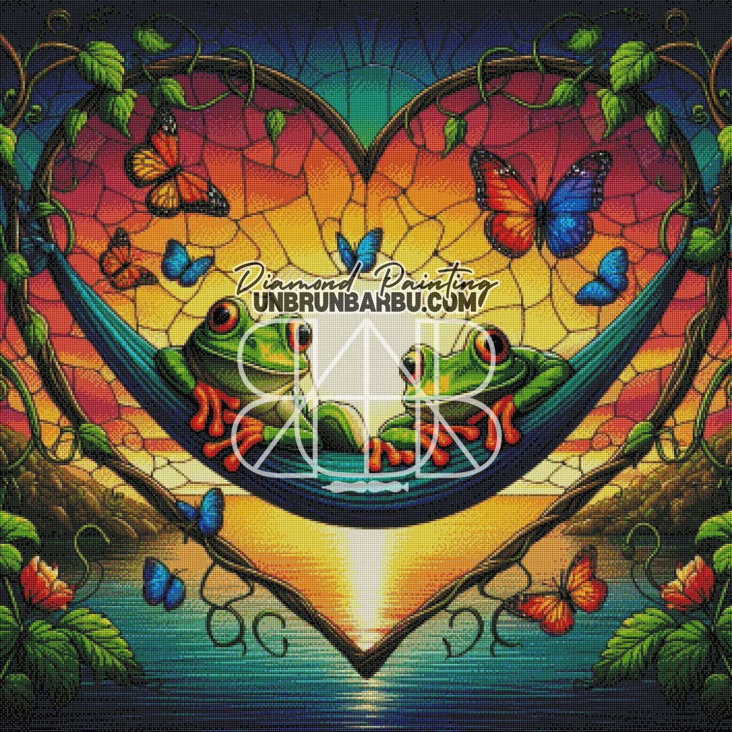 Amour au Crépuscule (90cm x 90cm) - UnBrunBarbu