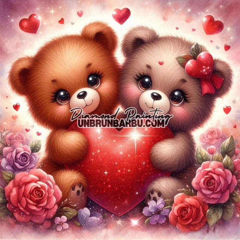 Amour en Peluche (80cm x 80cm) - UnBrunBarbu