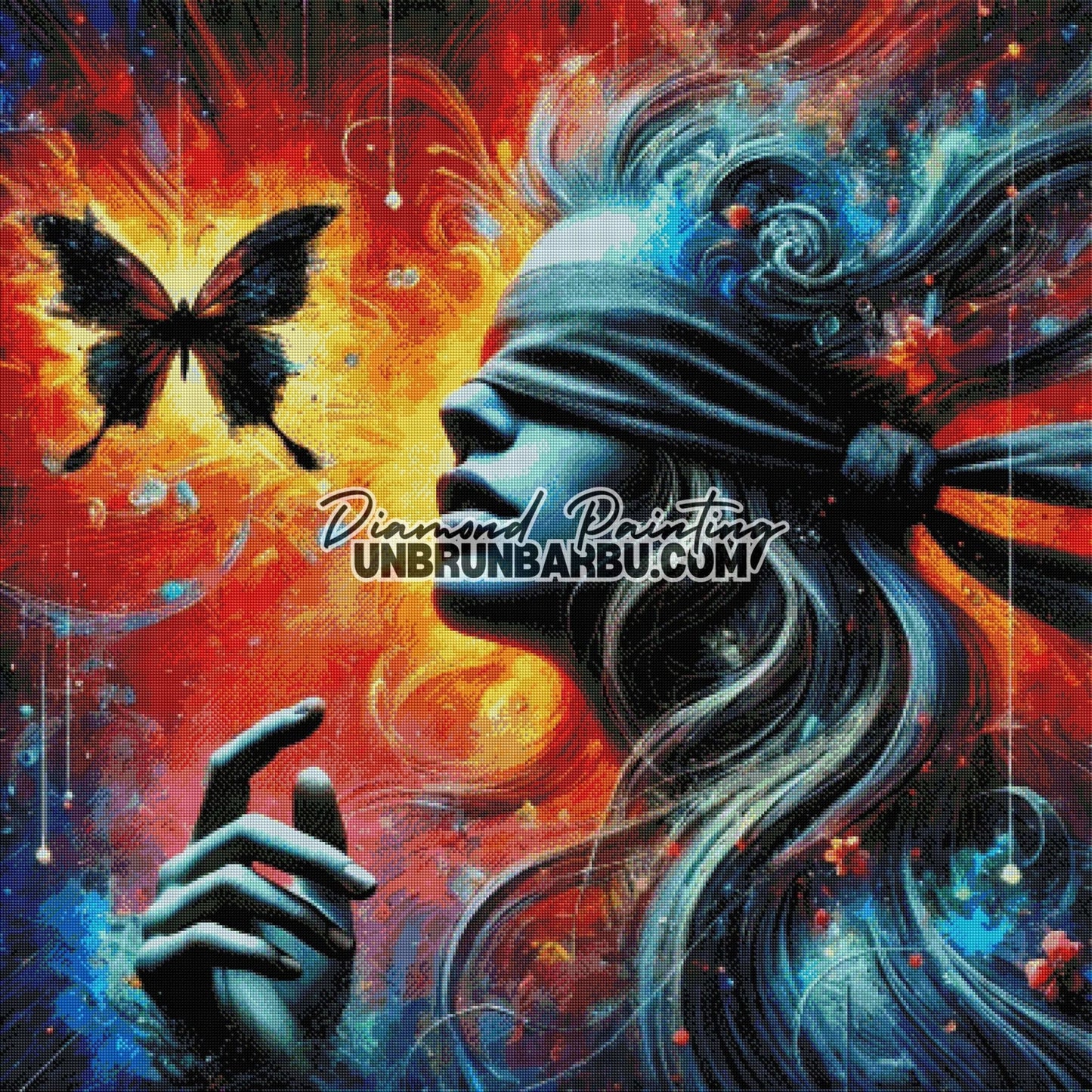 Anais L'Envol du Papillon Caché (100cm x 100cm) - UnBrunBarbu