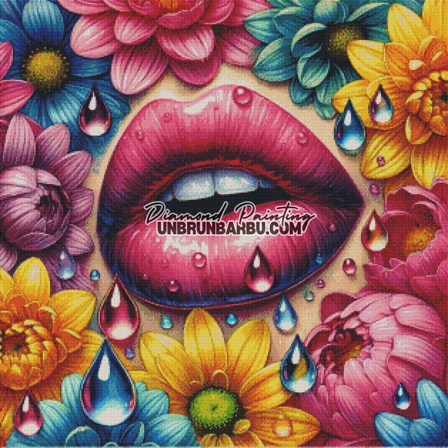 Bouche enchantée jardin des merveilles (80cm x 80cm) - UnBrunBarbu