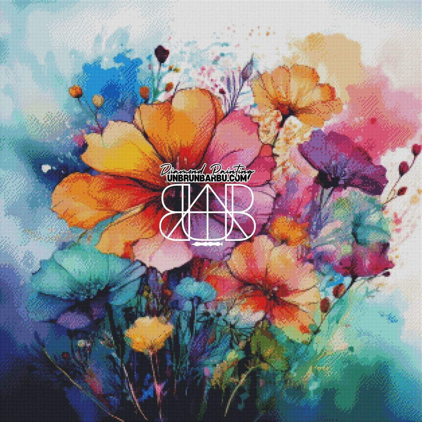 Bouquet en Couleurs (80cm x 80cm) - UnBrunBarbu