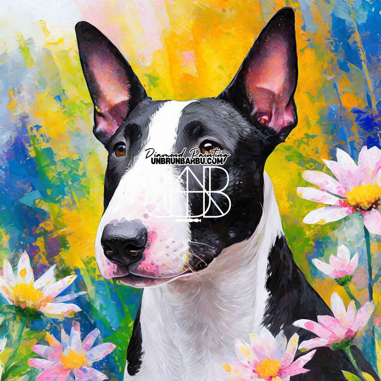 Bull Terrier Portrait artistique (90cm x 90cm) - UnBrunBarbu