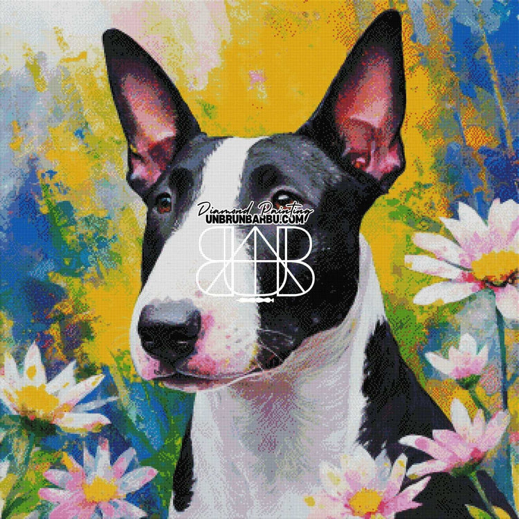Bull Terrier Portrait artistique (90cm x 90cm) - UnBrunBarbu