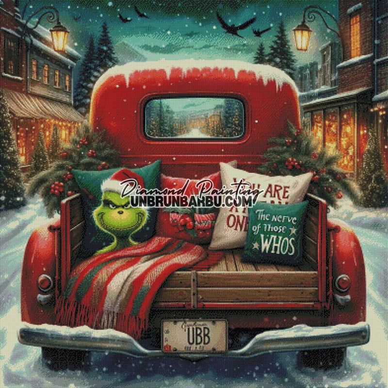 Camion de Noël des Merveilles (100cm x 100cm) - UnBrunBarbu