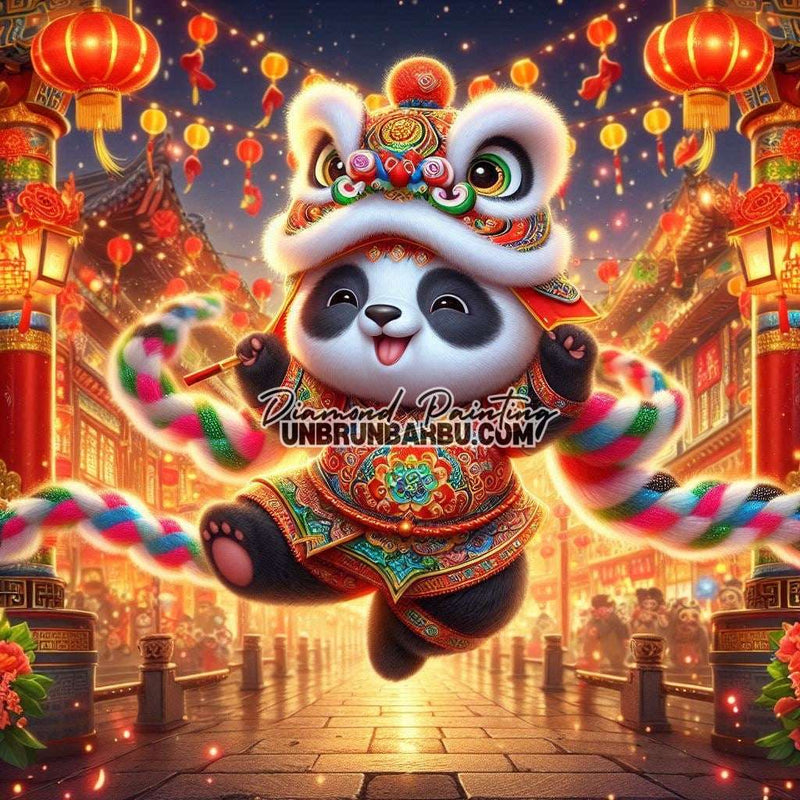 Célébrations du Nouvel An Chinois (100cm x 100cm) - UnBrunBarbu