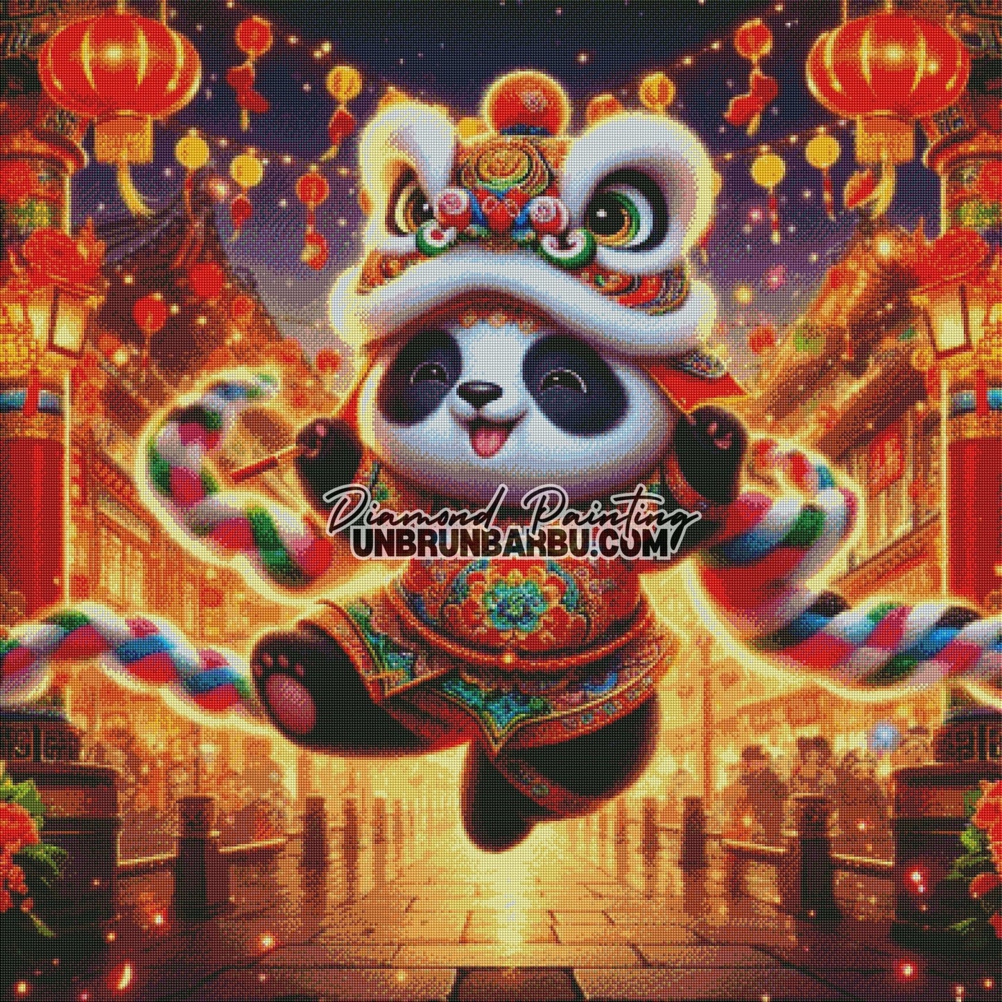 Célébrations du Nouvel An Chinois (100cm x 100cm) - UnBrunBarbu