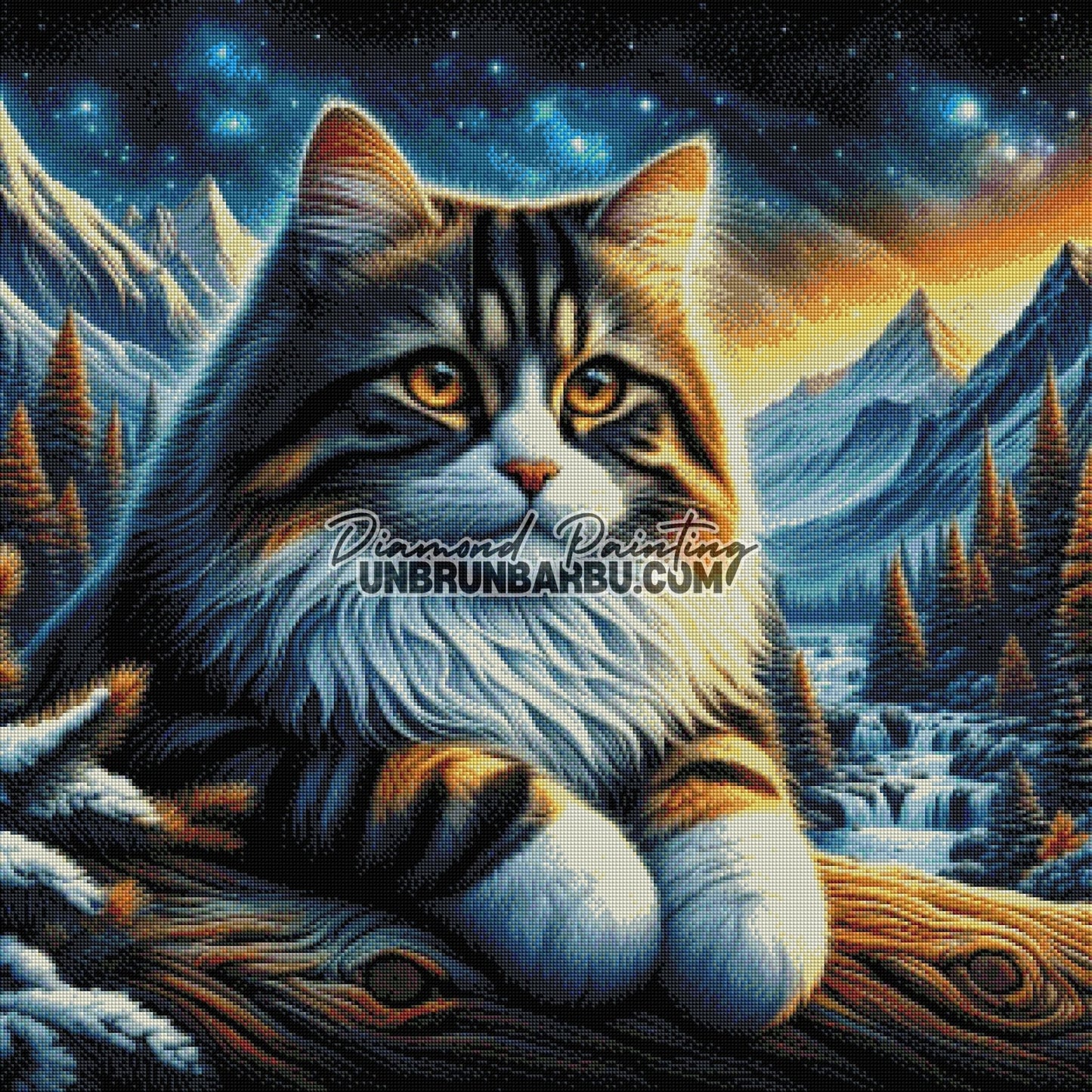 Chat Gardien des Montagnes (80cm x 80cm) - UnBrunBarbu