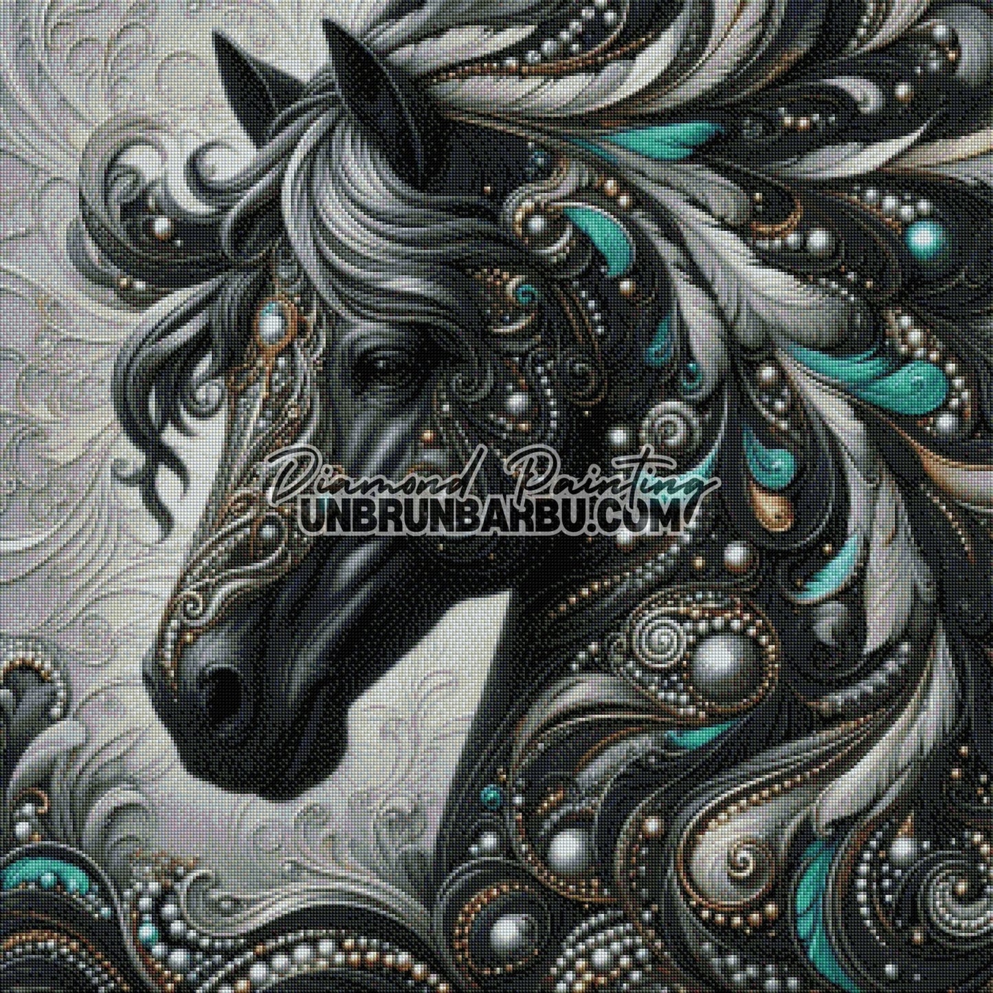 Cheval des Étoiles Oubliées (80cm x 80cm) - UnBrunBarbu
