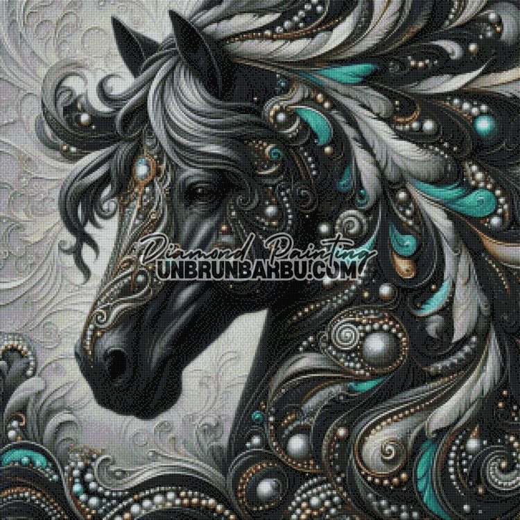 Cheval des Étoiles Oubliées (80cm x 80cm) - UnBrunBarbu